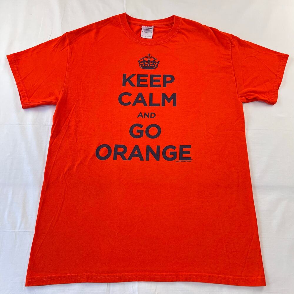 Keep Calm & Go Orange Syracuse SU Orangemen graphic T-Shirt size Medium